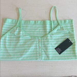 Mint Green Striped Women's Tank NWT M/L